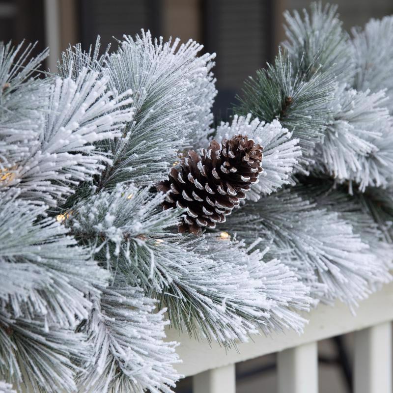 Celebrations Home 12 in. D X 9 ft. L LED Prelit Multicolored Snowy Scotch Pine Garland