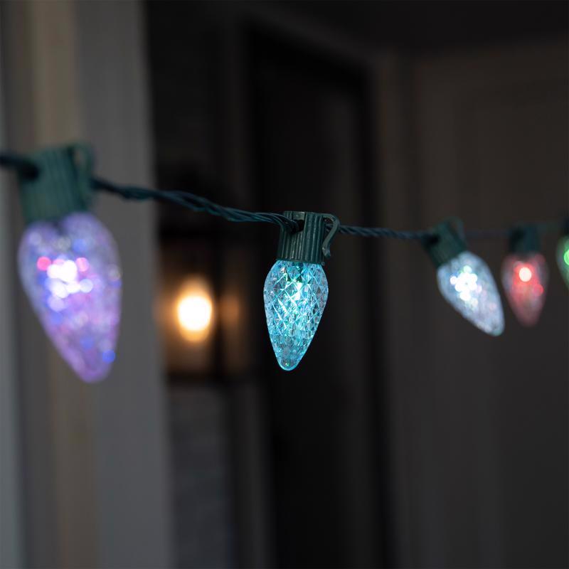 Celebrations Platinum LED C9 RGBW 50 ct String Smart-Enabled Christmas Lights 32.67 ft.