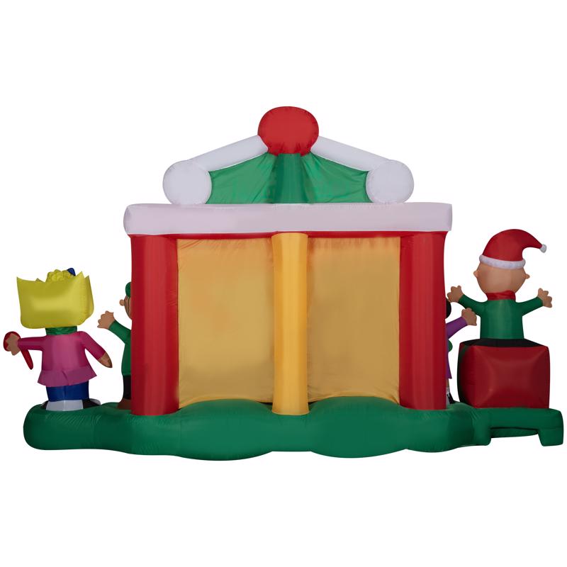 Gemmy Airblown Giant Christmas Inflatable Peanuts Gang Christmas Stage Scene 86 in. Inflatable