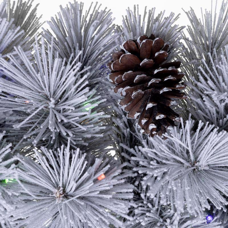 Celebrations Home 24 in. D X 2 ft. L LED Prelit Multicolored Snowy Scotch Pine Teardrop Garland
