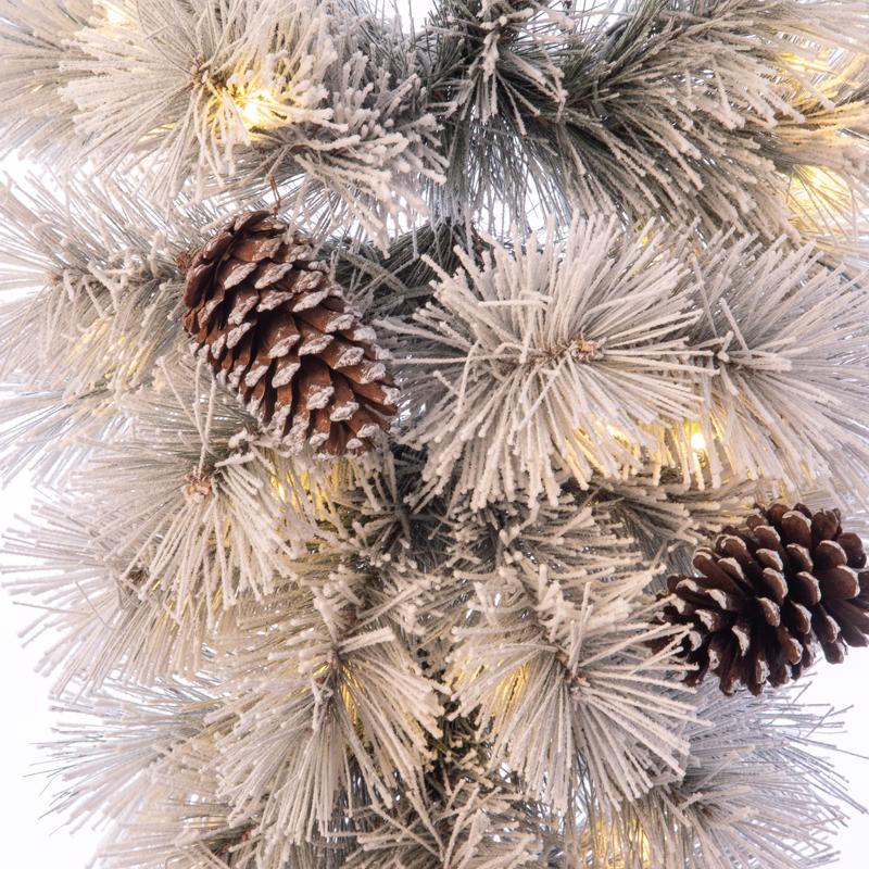 Celebrations Home 24 in. D X 2 ft. L LED Prelit Multicolored Snowy Scotch Pine Teardrop Garland