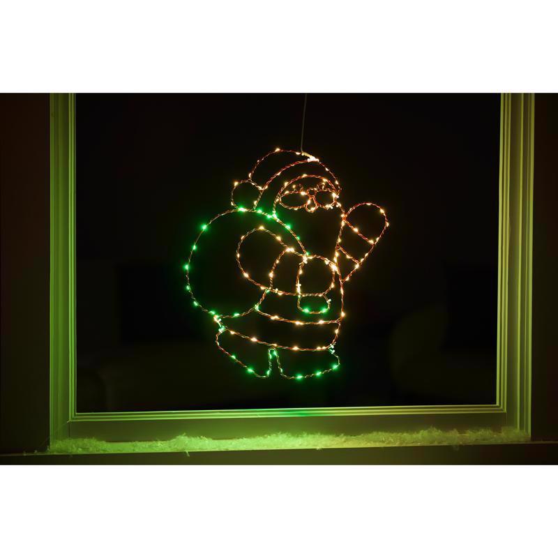 Celebrations LED Santa Silhouette 14 in. Hanging Decor