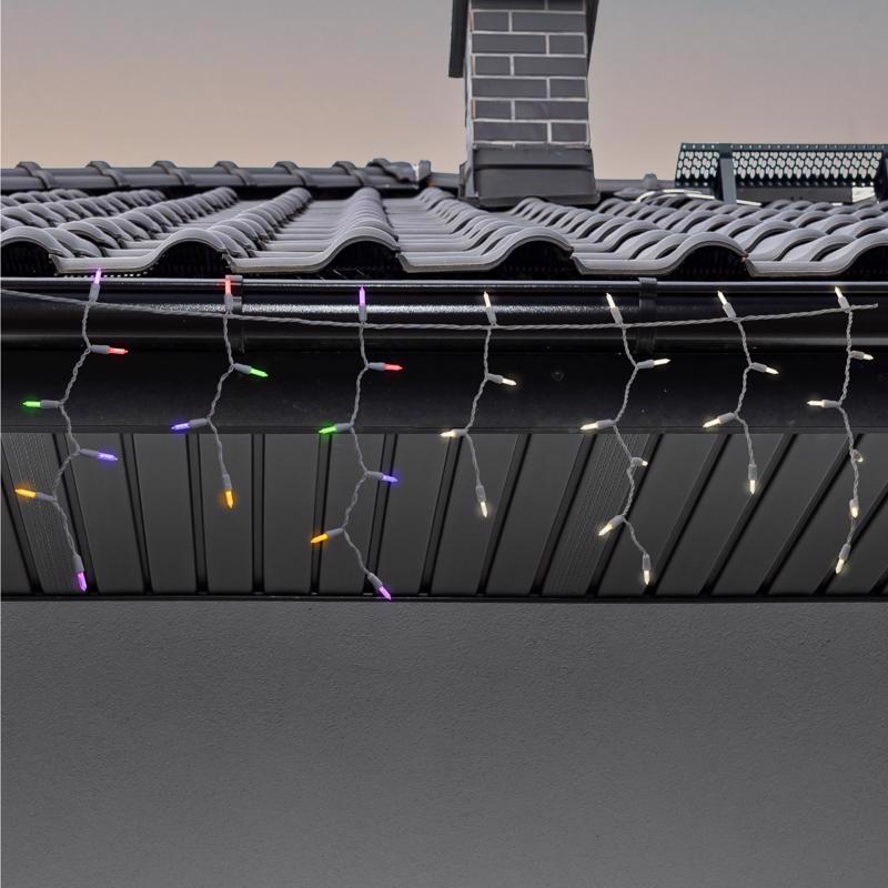 Celebrations Platinum LED T5 Multicolored/Warm White 100 ct Icicle Christmas Lights 8.5 ft.