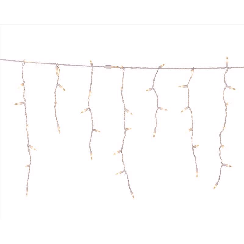 Celebrations Platinum LED T5 Warm White 100 ct Icicle Christmas Lights 9.5 ft.