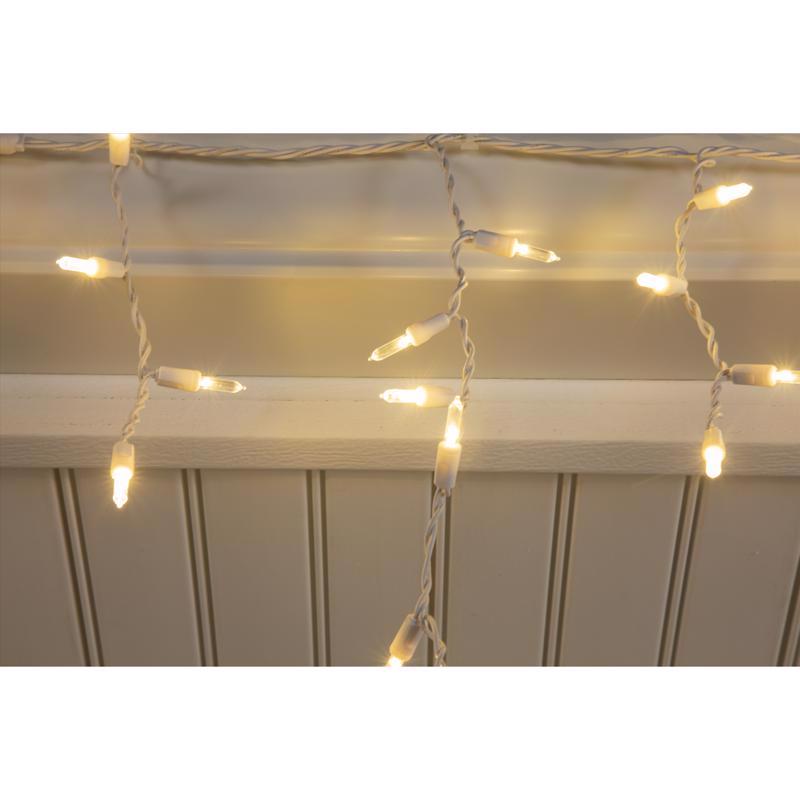 Celebrations Platinum LED T5 Warm White 100 ct Icicle Christmas Lights 9.5 ft.
