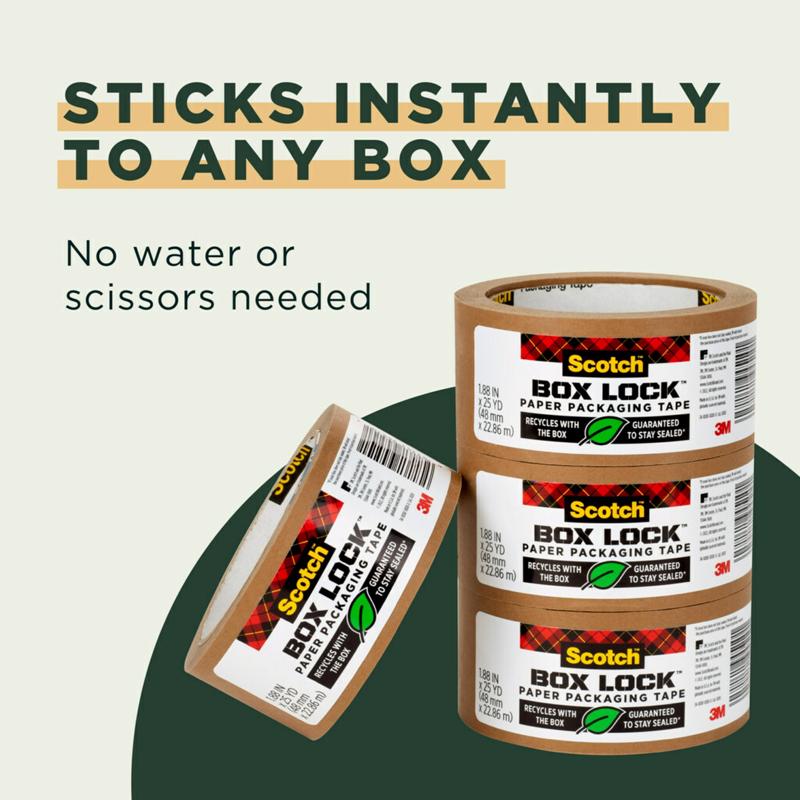 Scotch Box Lock 1.88 in. W X 25 yd L Paper Tape
