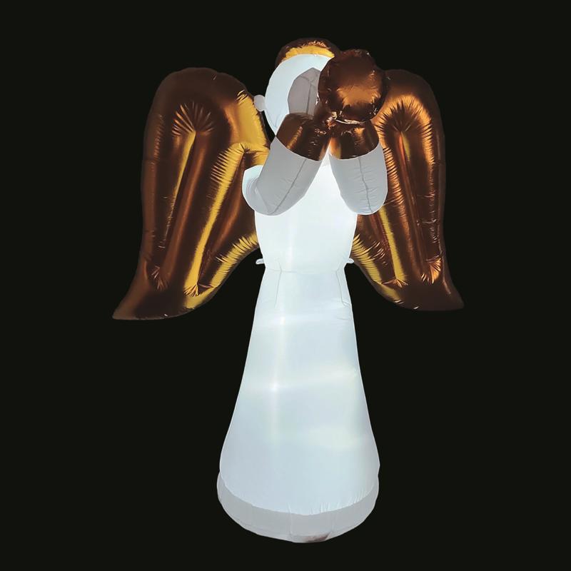 A Holiday Company LED Angel with Gold 6 ft. Inflatable