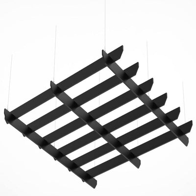 12 in. H X 120 in. W X 120 in. D Black Faux Wood Hanging Pergola Display