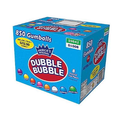 Dubble Bubble America's Original Assorted Gumballs 850 ct