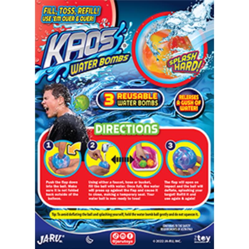 Kaos Water Bombs Assorted 3 pc