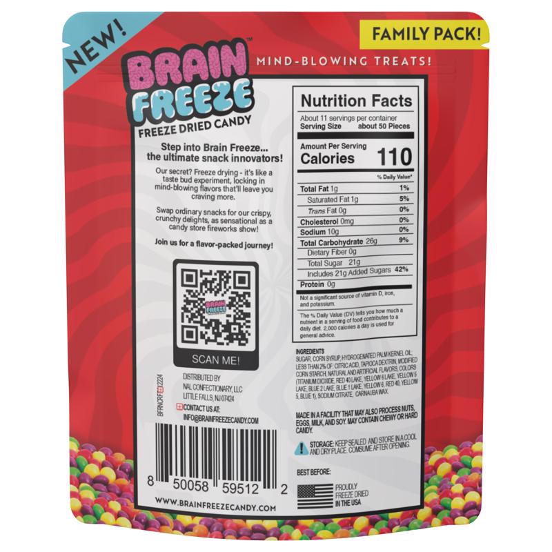 Brain Freeze Rainbow Crunch Fruit Candy 5.6 oz