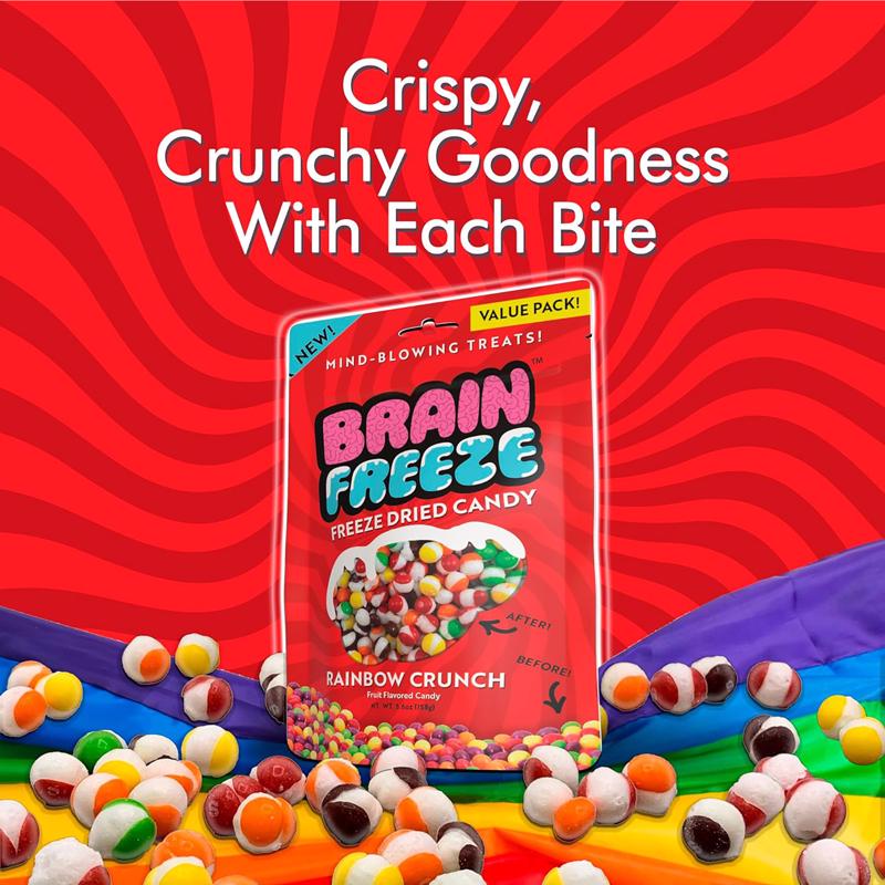 Brain Freeze Rainbow Crunch Fruit Candy 5.6 oz
