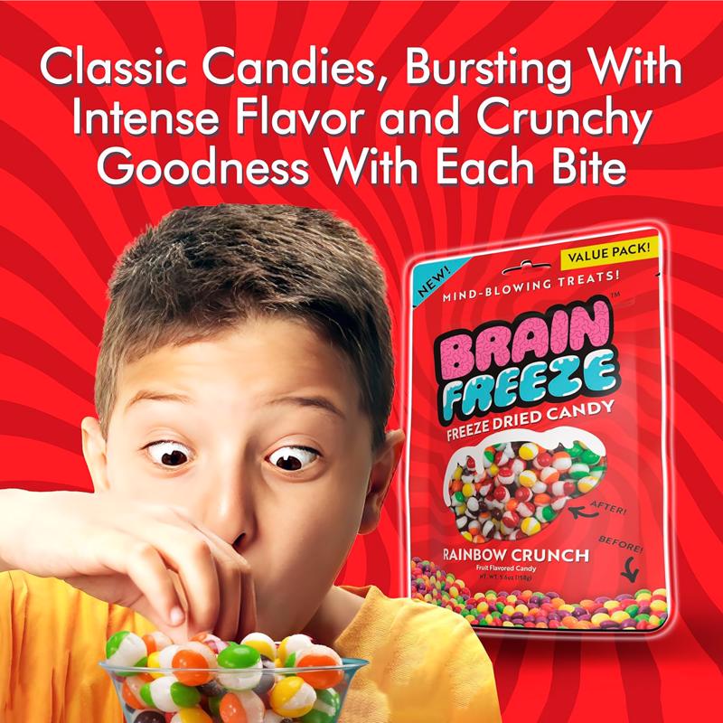 Brain Freeze Rainbow Crunch Fruit Candy 5.6 oz