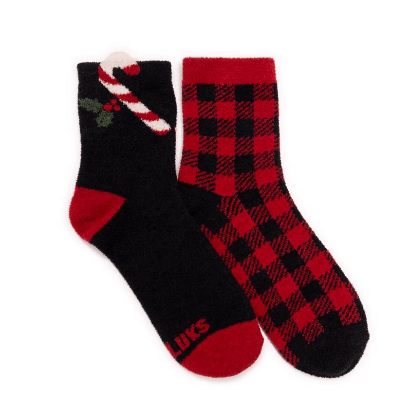 Muk Luks Women's Cozy Holiday One Size Fits Most Novelty Socks Assorted
