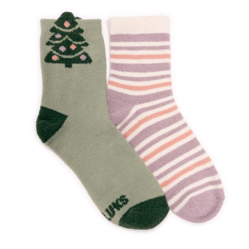 Muk Luks Women's Cozy Holiday One Size Fits Most Novelty Socks Assorted