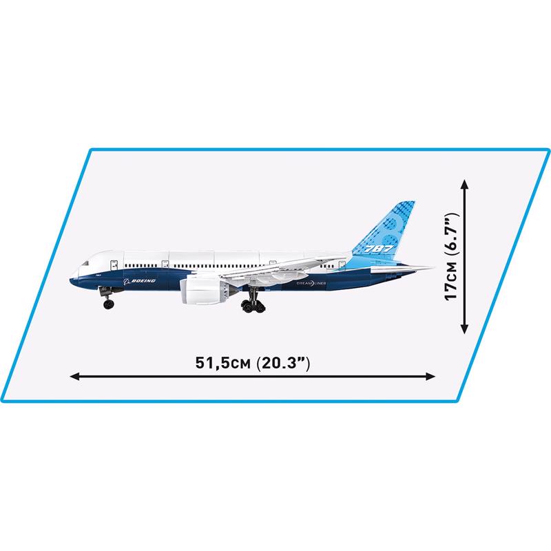 COBI Boeing 787 Airplane Block Set Blue/White 836 pc