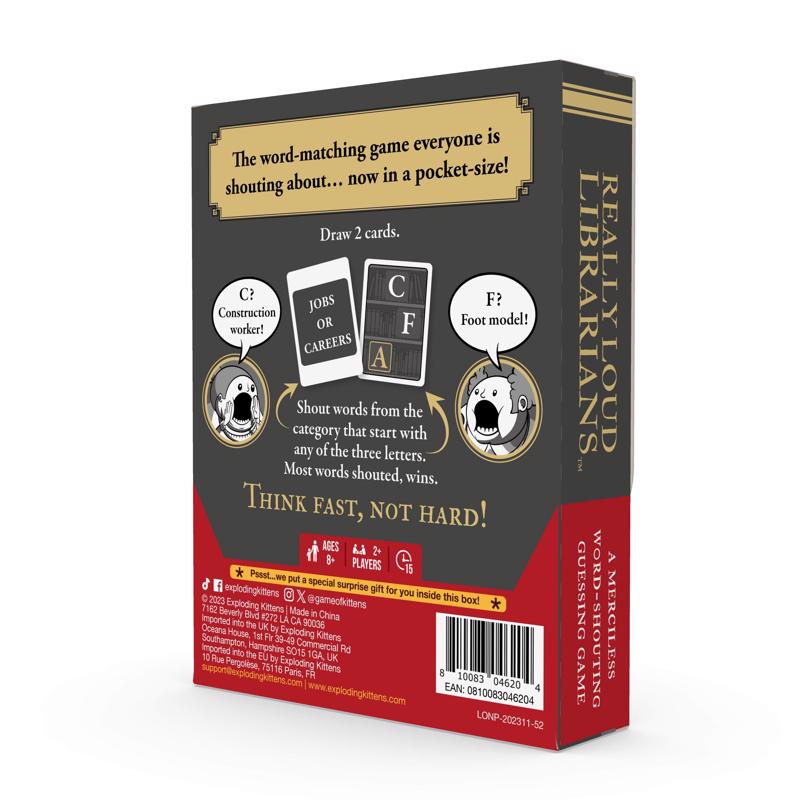 Exploding Kittens Really Loud Librarians Grab & Game
