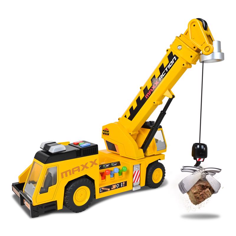 Maxx Action 3-n-1 Crane Truck Yellow 6 pc