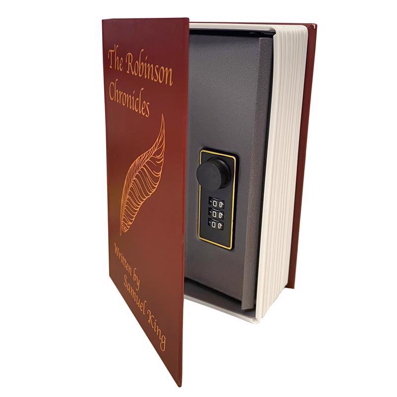 Lucky Line Combination Lock Burgundy Book Safe