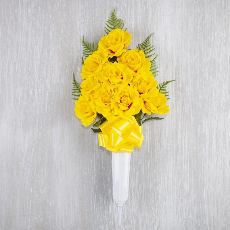 Gerson Rose Memorial Vase Cemetery Grave Decor