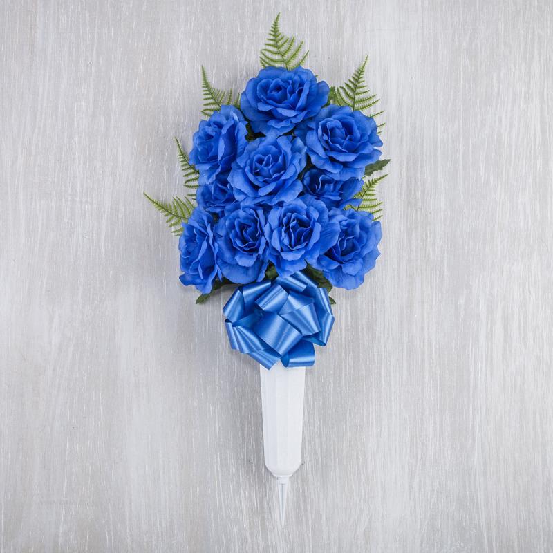 Gerson Rose Memorial Vase Cemetery Grave Decor