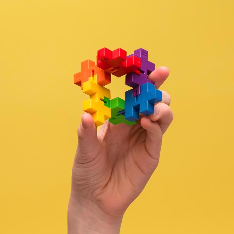 Plus-Plus Hexel Fidget Toy Multicolored 18 pc