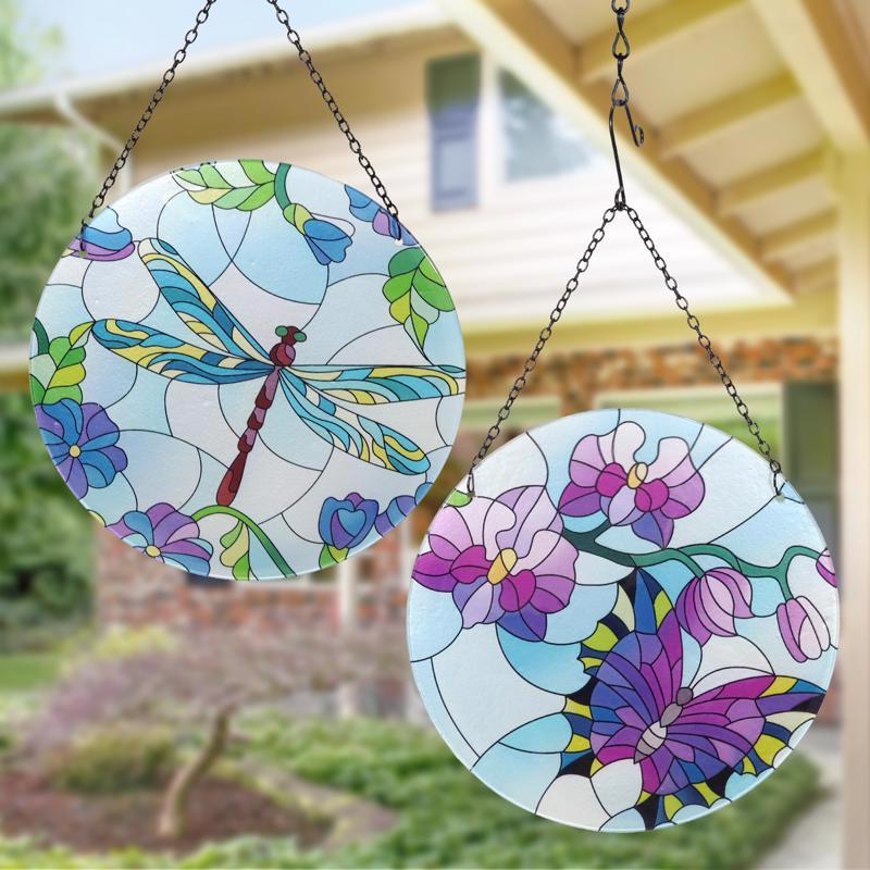 Exhart Assorted Glass/Metal 16 in. H Dragonfly or Butterfly Outdoor Decoration