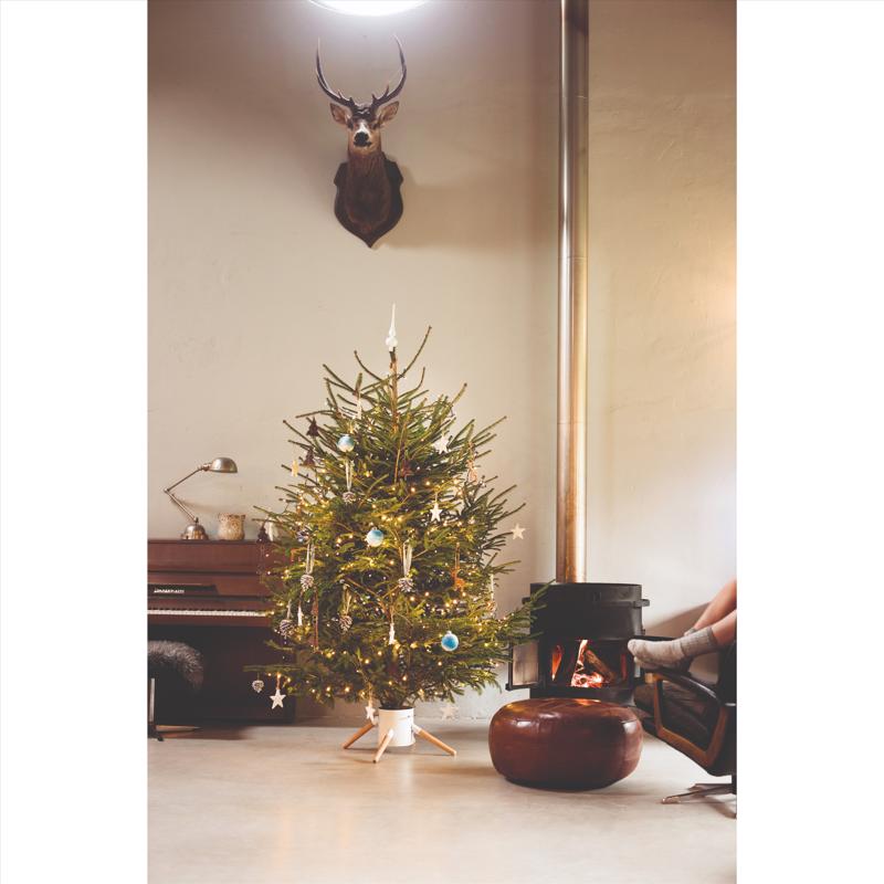Tree Nest Metal/Wood Real Christmas Tree Stand 10 ft.