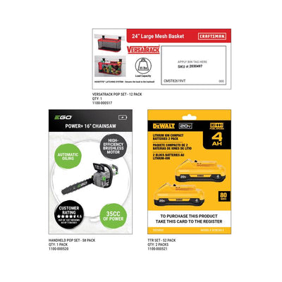 8.5 in. H X 11 in. W Power Tools POP Card 278 each