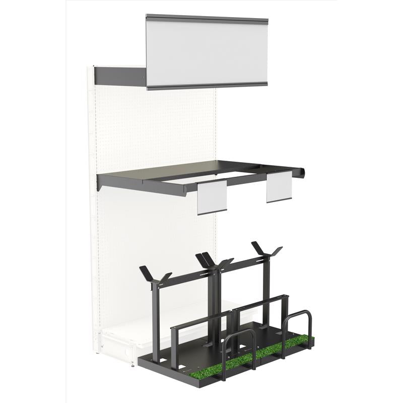 84 in. H X 49 in. W X 23 in. D Black Metal Mower Rack Display