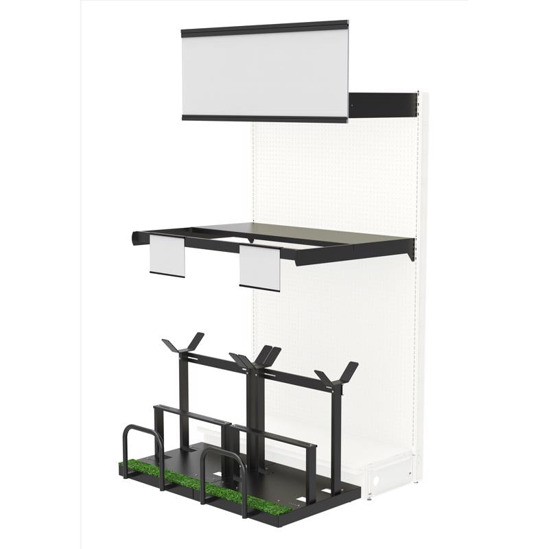 84 in. H X 49 in. W X 23 in. D Black Metal Mower Rack Display