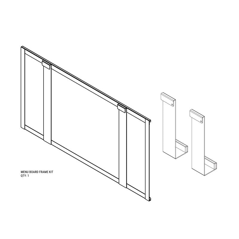 Black Metal Elevate Flush Sign Holder Rail with Adhesive 18.25 in. H X 34 in. W