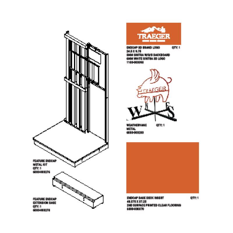 Standard L&G/Outdoor Living Sign Kit Elevate Traeger Feature Endcap Kit
