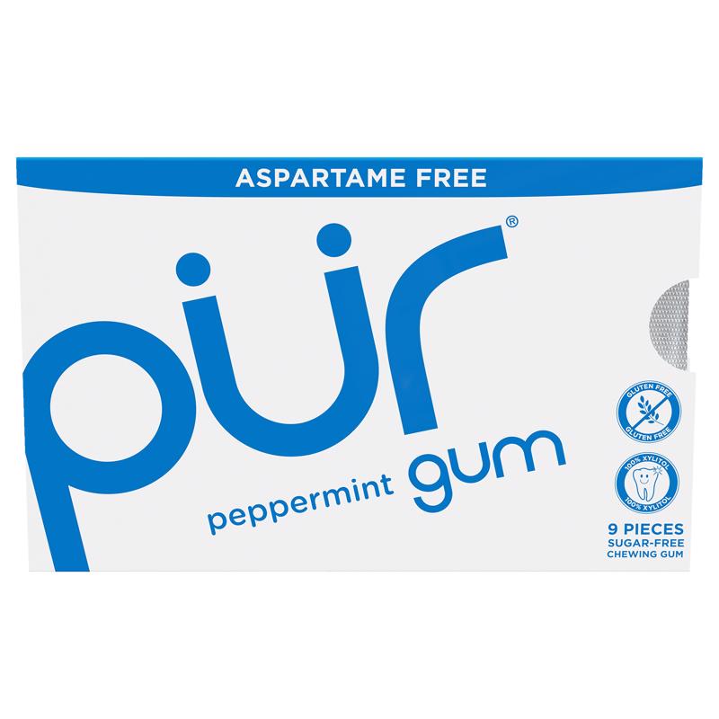 PUR Sugar Free Peppermint Chewing Gum 9 pc