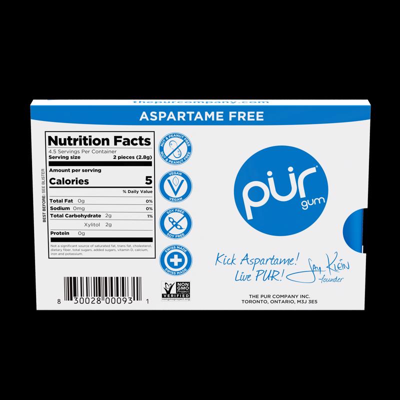 PUR Sugar Free Peppermint Chewing Gum 9 pc