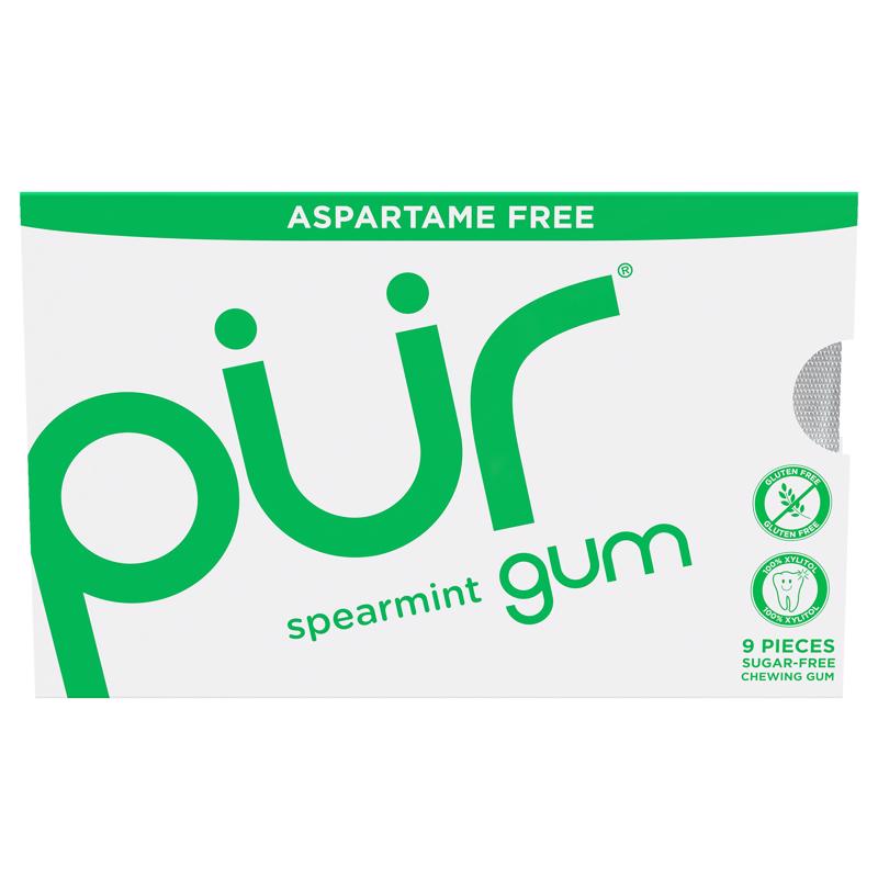 PUR Sugar Free Spearmint Chewing Gum 9 pc