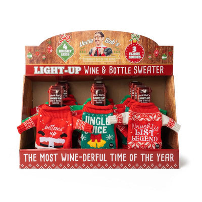 Uncle Bob's Light-Up Wine & Bottle Sweater
