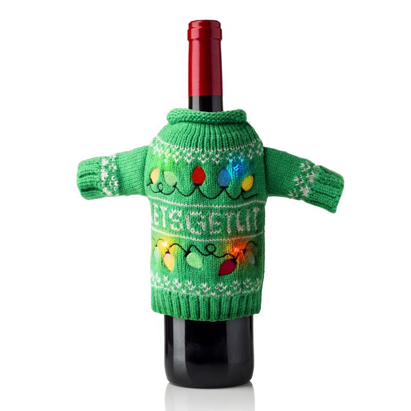 Uncle Bob's Light-Up Wine & Bottle Sweater