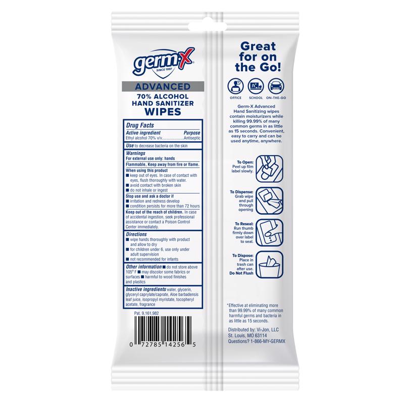 Germ-X Fresh Scent Wipes Hand Sanitizing Wipes 20 ct