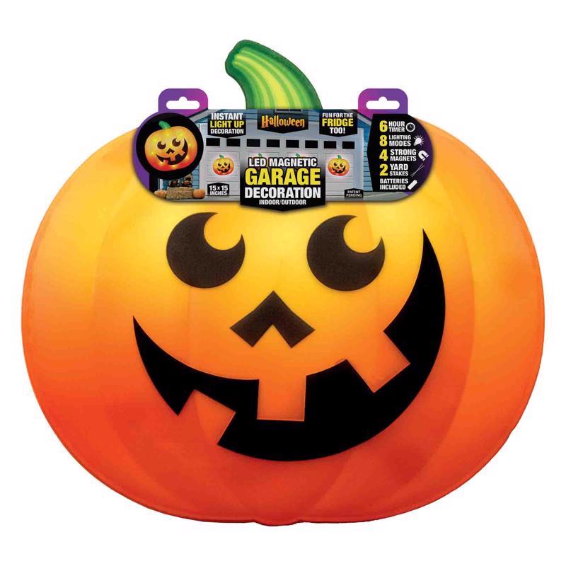 Magic Seasons Warm White 8 ct 15 in. LED Pumpkin Halloween Decor