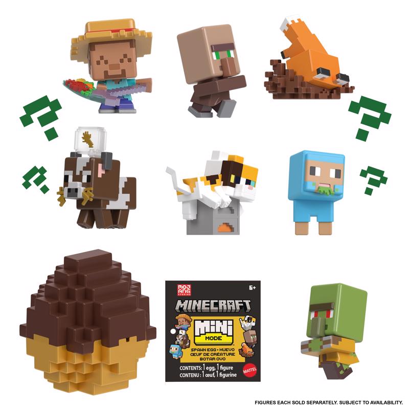 Minecraft Mini Mode Spawn Egg Action Figures Assorted