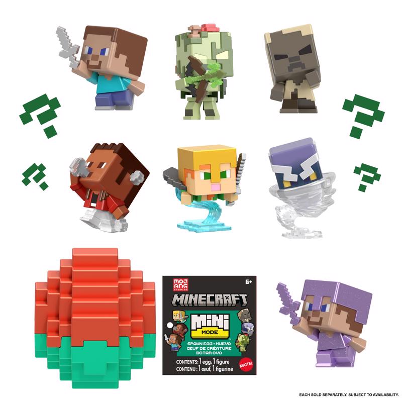 Minecraft Mini Mode Spawn Egg Action Figures Assorted