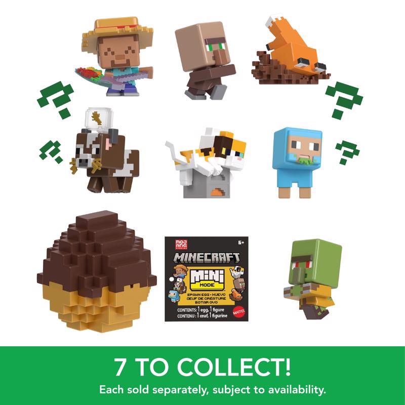 Minecraft Mini Mode Spawn Egg Action Figures Assorted