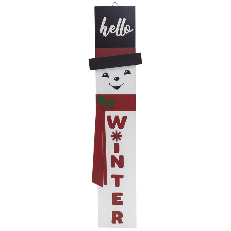 Dyno Multicolored Santa & Snowman Porch Sign 40 in.