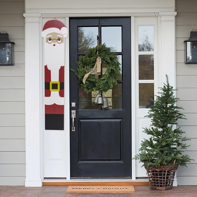 Dyno Multicolored Santa & Snowman Porch Sign 40 in.