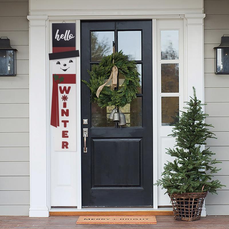 Dyno Multicolored Santa & Snowman Porch Sign 40 in.