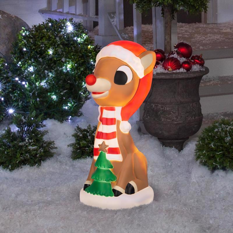 Rudolph LED Rudolph with Christmas Tree 24 in. Blow Mold
