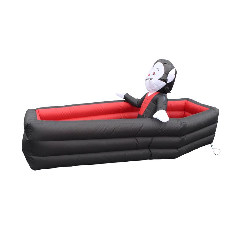 A Holiday Company 2.6 ft. LED Animated Rising Vampire in Coffin Inflatable