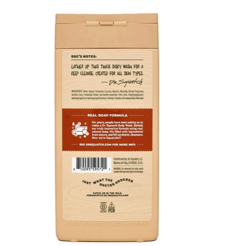 Dr. Squatch Wood Barrel Bourbon Scent Body Wash 14 fl. oz.
