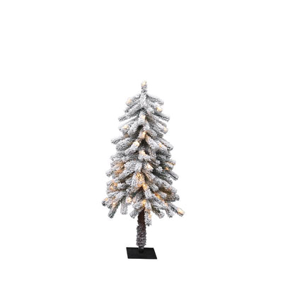 Celebrations 4 ft. Full LED 50 ct Snowy Alpine Entrance Tree